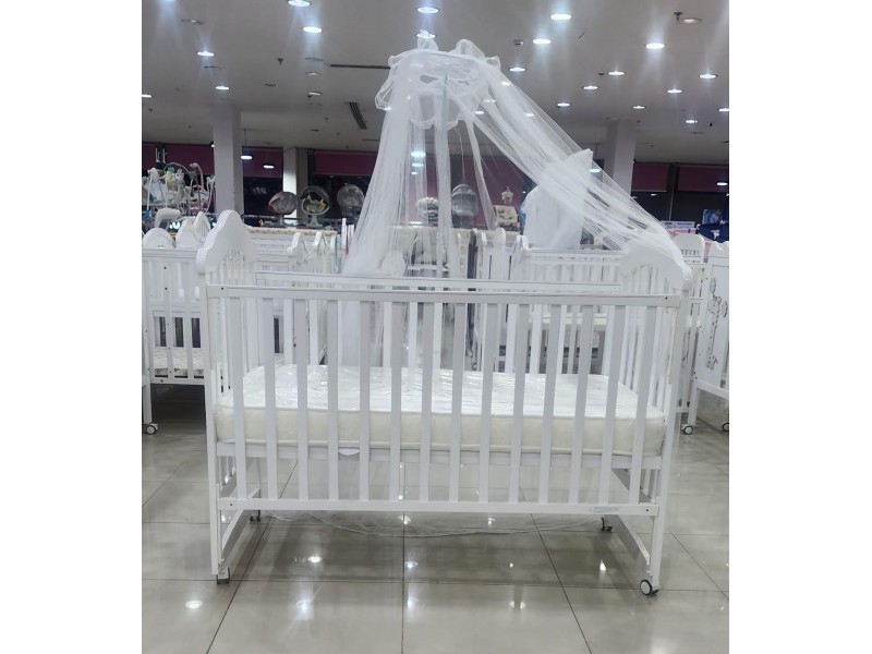 Bed, white, size 120 * 60