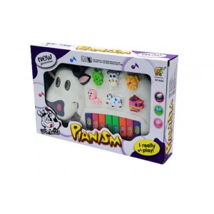  لعبة لوحة مفاتيح بيانو موسيقية بتصميم بقرة 