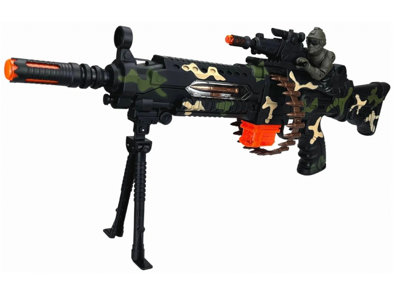 Toy machine gun, pistol, with kickstand