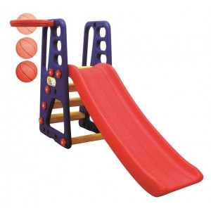 Children's slide with basketball
