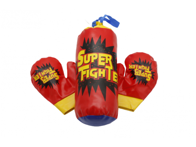 Small punching bag with gloves