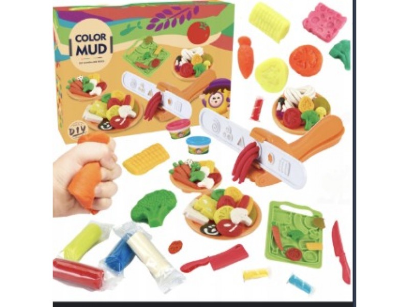 clay kit  game for children, with 8 colors, including a set of  clay kit  molds and a rolling pin.