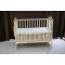 Wooden children's bed with giraffe pattern