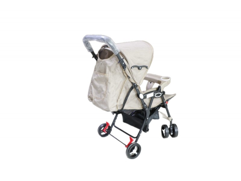 Folding baby stroller.