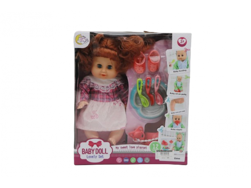 Doll game with baby feeder