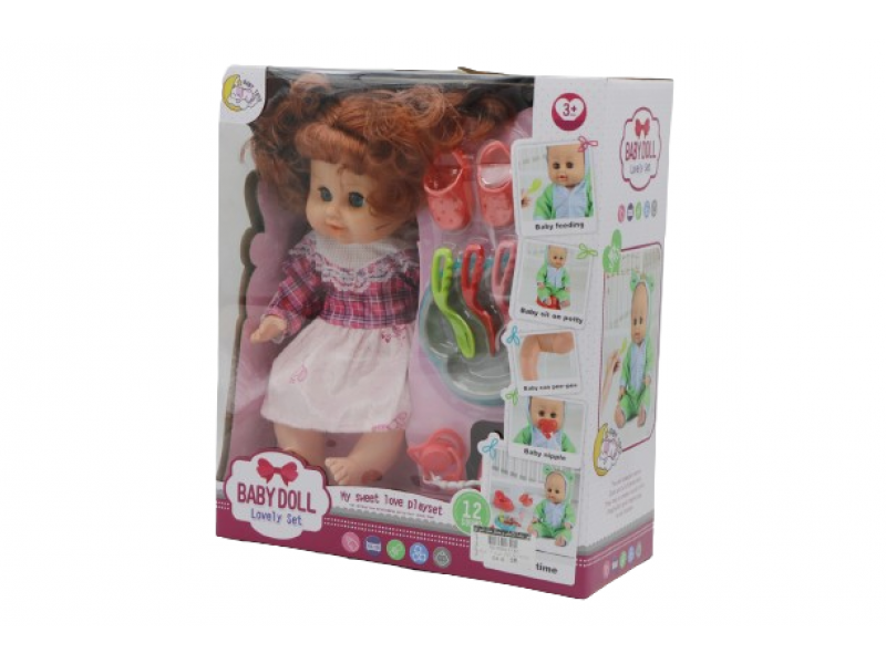 Doll game with baby feeder