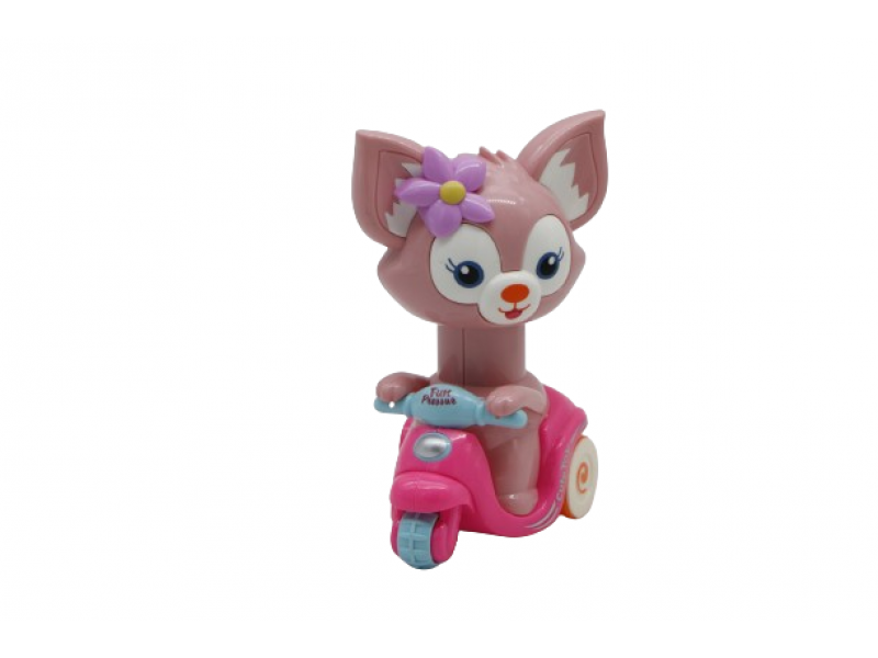 Doll toy with motorcycle tambourine