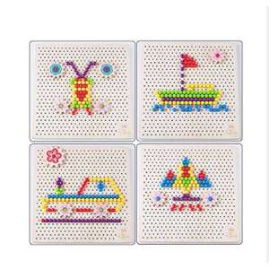 Wooden Pixel Art Drawing Buttons Set
