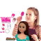 Girls Makeup and Hair Styling Doll Head Playset, Fashion Accessories, Kids Doll