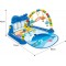 Baby Gym Piano Play Mat with 5 Hanging Toys and Rotating Piano 