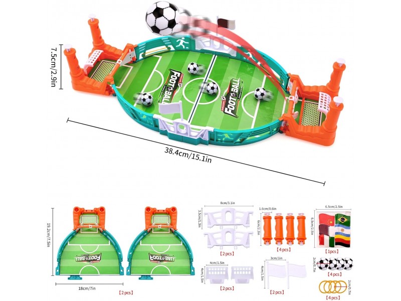 Mini Orange Table Football Game for Kids and Adults, Perfect Gift for Birthday Parties and World Cup