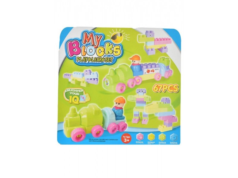 Building Blocks with Stickers 67 Pieces