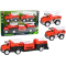 This 4-piece fire truck set features  