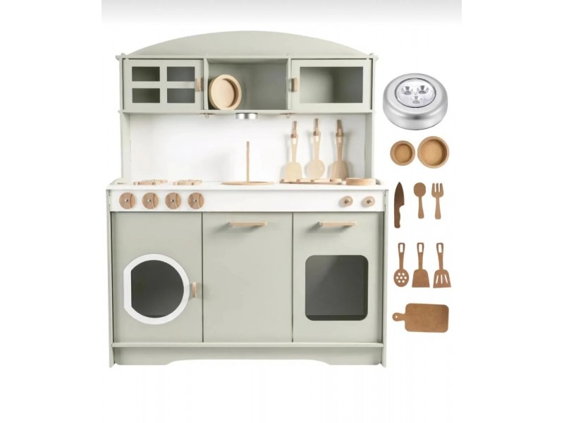 مطبخ باللون الاخضر الفاتح