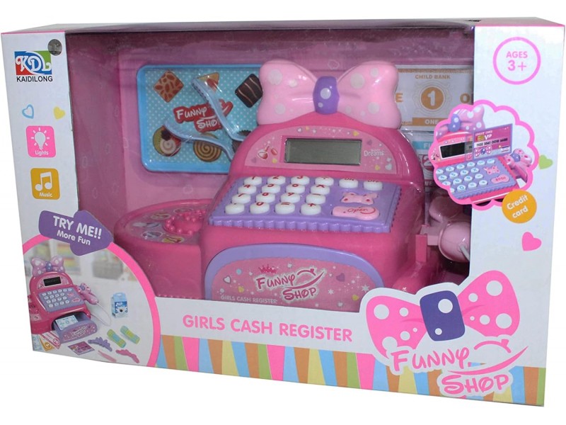 لعبة كاشير للاطفال، بلاستيك، متعدد الألوان