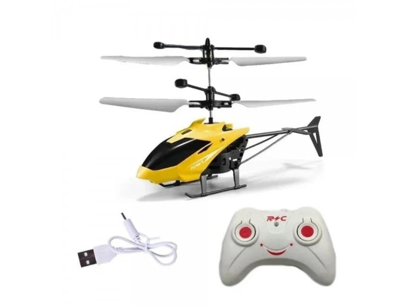 طائرة هليكوبتر صغيرة مع جهاز تحكم عن بُعد وإضاءة  