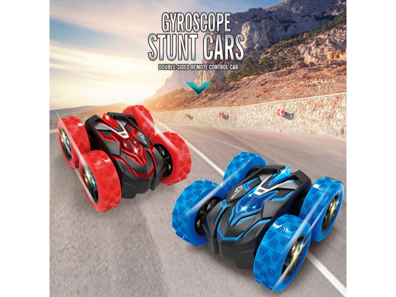 سيارة تحكم عن بعد مزدوجة الجوانب، تدور 360 درجة