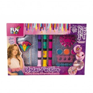 مجموعة أدوات تجميل الأظافر للأطفال - طلاء أظافر وبريق وملصقات