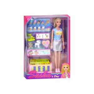 دمية بائعة الآيس كريم، وملحقاتها، وكلابها