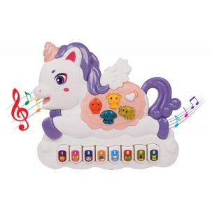 لعبة بيانو يونيكورن للأطفال | أضواء وامضة، أصوات حيوانات وموسيقى | لعبة موسيقية تعليمية تفاعلية للأطفال من عمر 12 شهرًا فما فوق 
