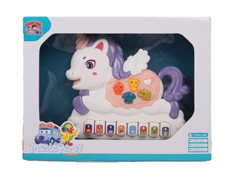لعبة بيانو يونيكورن للأطفال | أضواء وامضة، أصوات حيوانات وموسيقى | لعبة موسيقية تعليمية تفاعلية للأطفال من عمر 12 شهرًا فما فوق