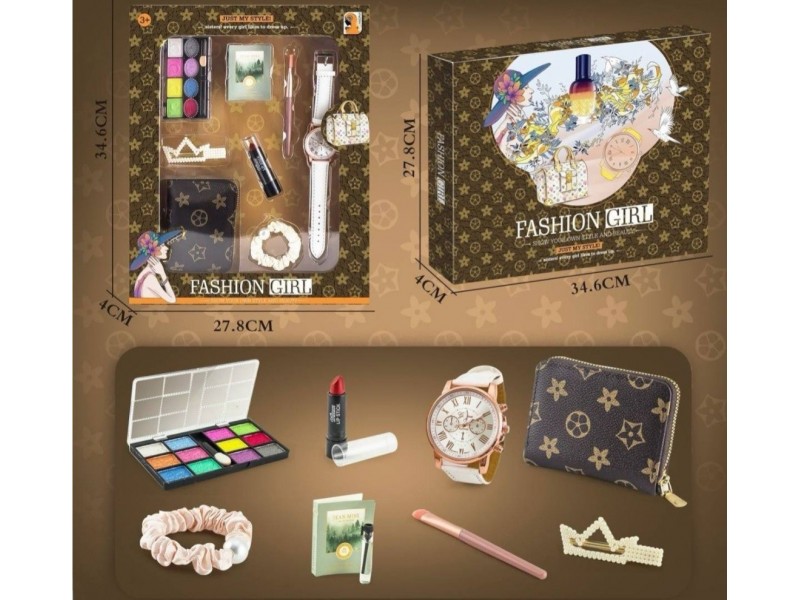 مجموعة مستحضرات تجميل ومجوهرات للأطفال