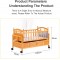 Baby Bayside Baby Cot, Double Wooden Cot, Rocking Cot with Wheels (Brown)
