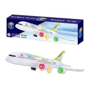 طائرة مع وميض وموسيقى، لعبة تعمل بالبطارية