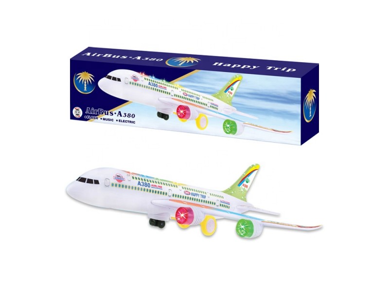 طائرة مع وميض وموسيقى، لعبة تعمل بالبطارية