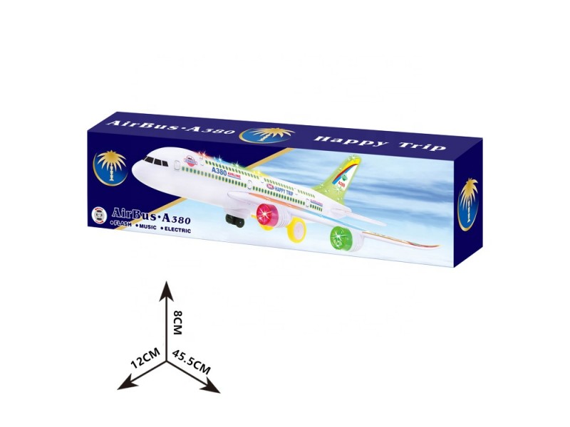 طائرة مع وميض وموسيقى، لعبة تعمل بالبطارية