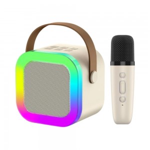 مكبر صوت لاسلكي K12 متوافق مع البلوتوث مع ميكروفون كاريوكي بأوضاع متعددة التوافق