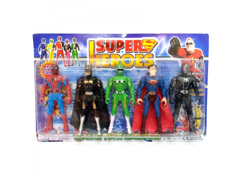 مجموعة مجسمات شخصيات الأبطال الخارقين للأطفال (5 قطع)
