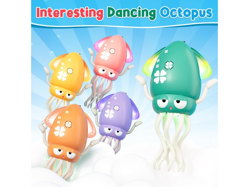 Dancing Octopus Toy for Kids: Electric Belly Crawling Octopus, Magical Dancing Musical Squid Toy
