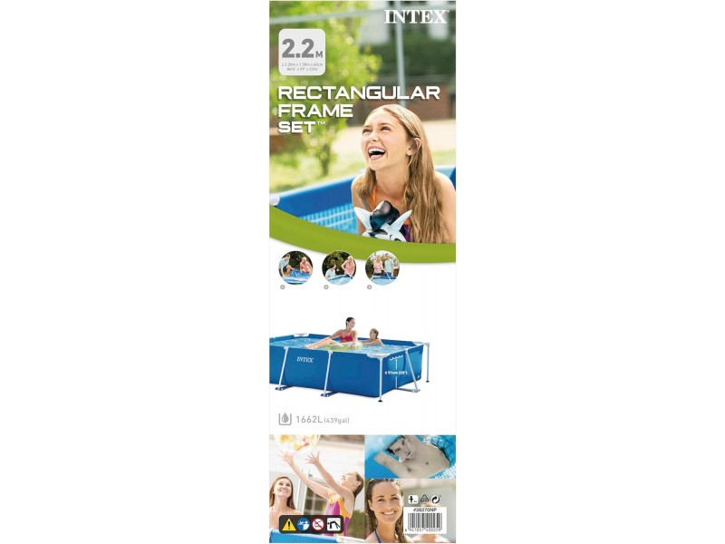 مسبح مستطيل من إنتكس، طوله 2.2 متر وعرضه 1.5 متر وارتفاعه 60 سم 28270