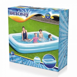 مسبح اطفال مستطيل قابل للنفخ بيست واي طول 3.05 عرض 1.83 ارتفاع 46 Bestway54150