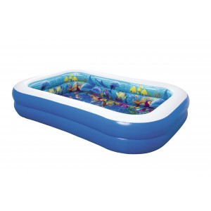 3D rectangular pool with glasses